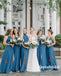 Elegant Mismatched Chiffon Side Slit A-Line Floor Length Bridesmaid Dresses, BD3325