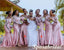 Sexy Pink Lace And Soft Satin Long Sleeves Side Slit Mermaid Floor Length Bridesmaid Dresses, BD3315