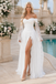 Off The Shoulder Lace Bell Sleeve Wedding Dress, WD3119