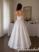 Elegant Ivory Satin Ball Skirt Wedding Dress Thin Straps Lace Bottom Hem, WD3126