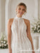 Romantic High Neck Sleeveless Lace Bridal Gown, WD3128