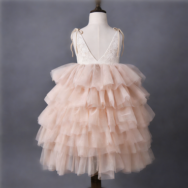 Sweet Wedding Guest Dress Spaghetti Straps Tulle Unique A-Line Flower Girl Dresses, FG1472