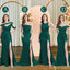 Mismatched Mermaid Dark Green Sexy Elegant Mermaid Long Bridesmaid Dresses, BD3392