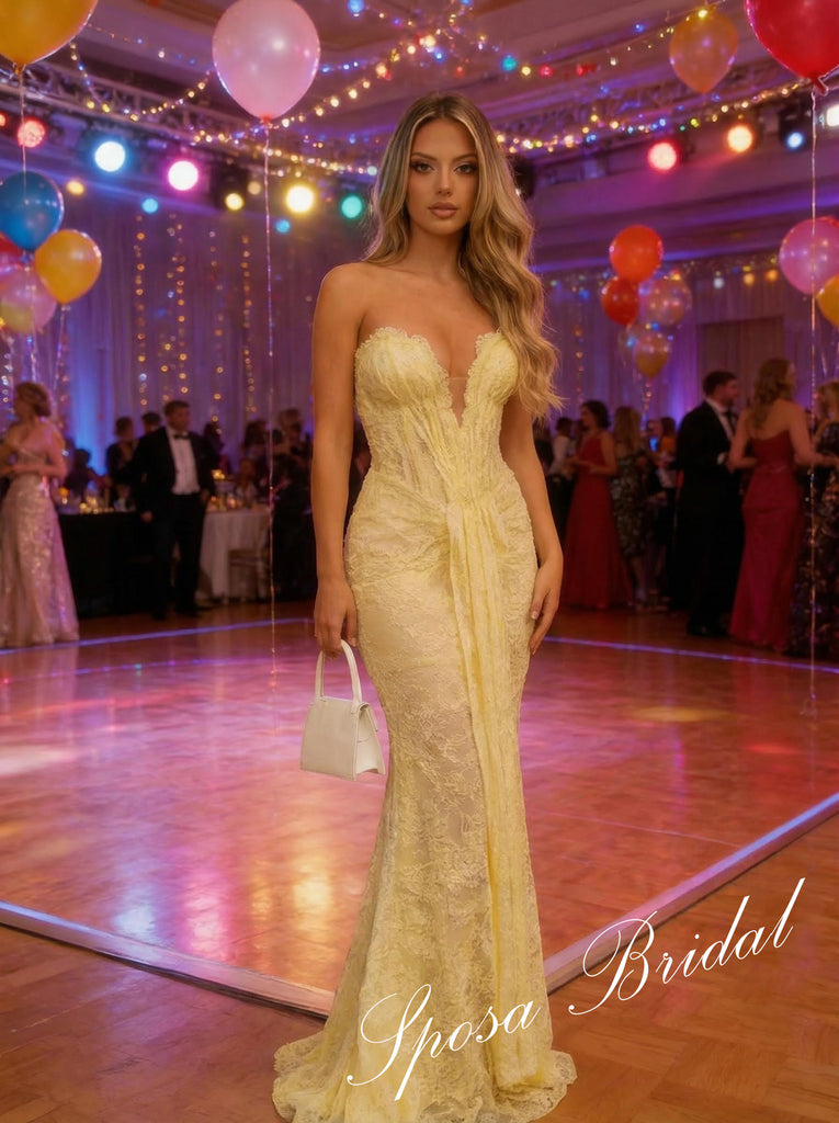 Elegant Sweetheart Lace Sleeveless Mermaid Prom Dress, PD4069