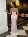 Elegant Soft Satin Spaghetti Straps Sleeveless Mermaid Prom Dress, PD4073