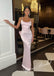 Elegant Soft Satin Spaghetti Straps Sleeveless Mermaid Prom Dress, PD4073