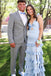 Elegant Soft Satin Spaghetti Straps Sleeveless Side Slit A-Line Prom Dress, PD4074