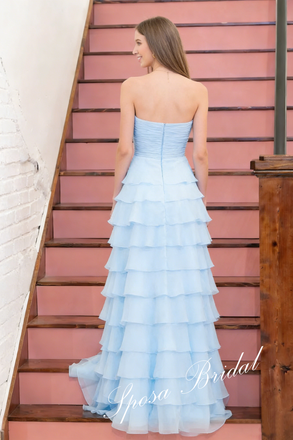 Elegant Chiffon Sweetheart Sleeveless Ruffled A-Line Floor Length Prom Dress, PD4084
