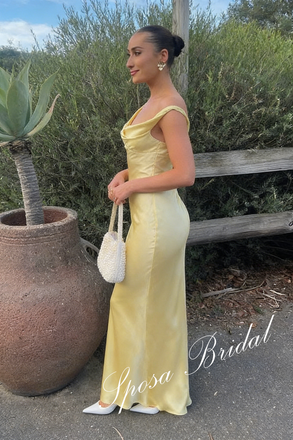 Sexy Soft Satin Asymmetrical Neck Sleeveless Mermaid Floor Length Prom Dress, PD4104