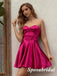 Sexy Soft Satin Sweetheart V-Neck A-Line Mini Dresses/ Homecoming Dresses, PD3582