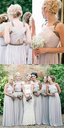 Junior Unique Impressive Cheap Formal  Pleating Floor-Length Dresses For Maid Of Honor, WG101