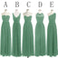 Sage Simple Mismatched Styles Chiffon Floor-Length Formal Long Bridesmaid Dresses, WG1870