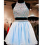 New Arrival two pieces sparkly backless crop tops freshman homecoming prom dress,BD00116