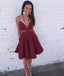 Burgundy  Unique Simple Cheap Short Homecoming Dresses Online, CM528