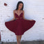 Burgundy  Unique Simple Cheap Short Homecoming Dresses Online, CM528