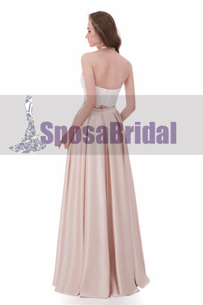Two Pieces Halt A-line Beautiful Simple Fashion Prom Dresses, 2018 New Arrival Prom Dress, PD0479
