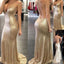 Sexy Backless Halter Mermaid Sequin Bridesmaid Dress Cheap Long Prom Dress Evening Gown, WG23