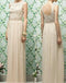 Long Yellow Chiffon Cheap Sleeveless Lace Top Simple Bridesmaid Dresses, PD0263