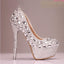 High Heels Handmade Fully Rhinestone Pointed Toe Crystal Wedding Shoes, S031