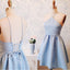 Halter Simple Cute Cheap Blue Homecoming Dresses 2018, CM433