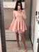 2019 Cheap Long Sleeves Black Red Pink Popular Junior Short A-line Freshman Homecoming Dresses, BD0500 - SposaBridal