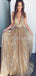 Chamring  A-Line Sequin Sparkly Long Modest Hot Custom Made Vintage Prom Dresses, PD1310