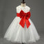 Ivory Online Princess Flower Girl Dresses, Weding Little Girl Dresses with Pink Bow, FGS024