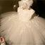 Ivory Round Neck Lace Tulle Flower Girl Dresses, Zip up Cute Little Girl Dresses, FG043