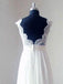 Cap Sleeve V Neck Lace Simple Cheap Beach Wedding Dresses, WD321 - SposaBridal