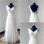 Cap Sleeve V Neck Lace Simple Cheap Beach Wedding Dresses, WD321 - SposaBridal