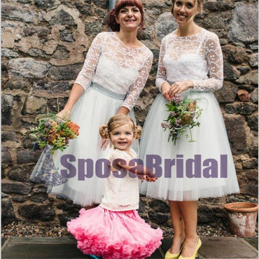 Short Tulle Long Sleeves Newest Popular Affordable Elegant Formal Bridesmaid Dresses, PD0523