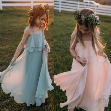 Chiffon Cheap Lovely Comfortable Cute Simple Flower Girl Dresses, FG0071