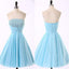 Cheap Chiffon Light Blue Cute homecoming prom dresses, CM0018 - SposaBridal