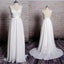 Charming Most Popular Backless A-line Lace Top V-Neck Long Wedding Party Dresses, WD0108 - SposaBridal