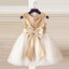 Gold Sequin Simple Cutest  Cheap Soft Pretty Flower Girl Dresses With Bow, FG0089