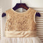 Gold Sequin Simple Cutest  Cheap Soft Pretty Flower Girl Dresses With Bow, FG0089