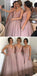 Gorgeous Pretty New Arrival Off Shoulder V-Neck Sparkly Long Bridesmaid Ball Gown, WG69