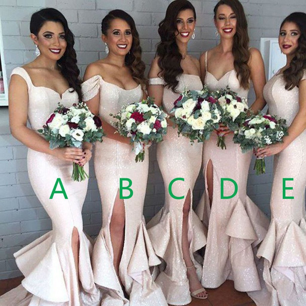 Mismatched Unique Design Different  Sexy Mermaid Charming Cheap Bridesmaid Dress, WG88