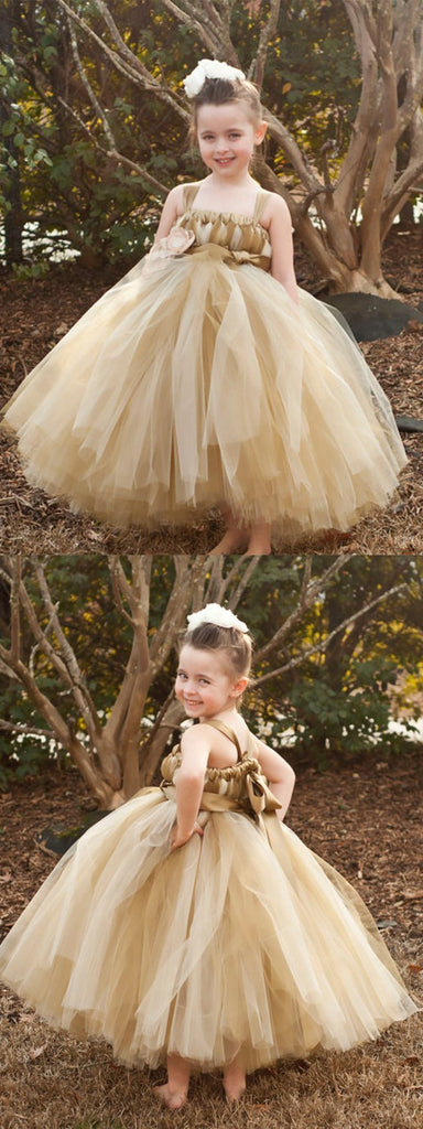 Brown Tulle Pixie Tutu Dresses, Popular Flower Girl Dresses, Free Custom Dresses, FG021 - SposaBridal