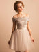 New Short Prom Dress, Off shoulder lace Appliques Tulle Charming Homecoming Dresses , BD0212