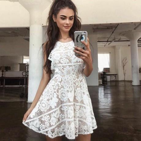 Lovely Cheap A-Line Open Back Full Lace Junior Homecoming Dresses,short prom dresses, BD0243