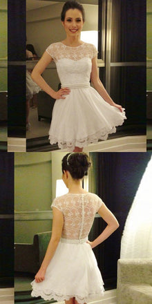 Round Neck  Unique Desigh Modest Fashion Short Homecoming Dresses, BD0249