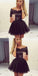 Simple Cheap Junior A-Line Off-the-Shoulder Short Black Tulle Homecoming Dresses,BD0253