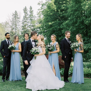 A-line Cheap Blue Simple Fashion Bridesmaid Dresses WG745