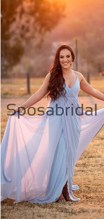 A-line Chiffon Simple Unique Beach Wedding Dresses WD0534