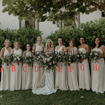 A-line Mismatched Most Popular Beach Long Bridesmaid Dresses WG804