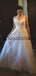 A-line V-Neck Tulle Chic Modest Lace Beach Wedding Dresses WD0568