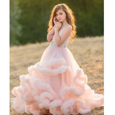 A-line Pink Lovely Unique Deisgn Flower Girl Dresses, FG151