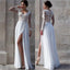 White Side Slit Elegant Custom Cheap Wedding Party Prom Dresses Online,PD0072