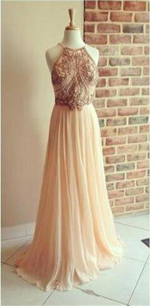 Backless A-line Chiffon Straps  Popular Cocktail Evening Long Prom Dresses Online,PD0159